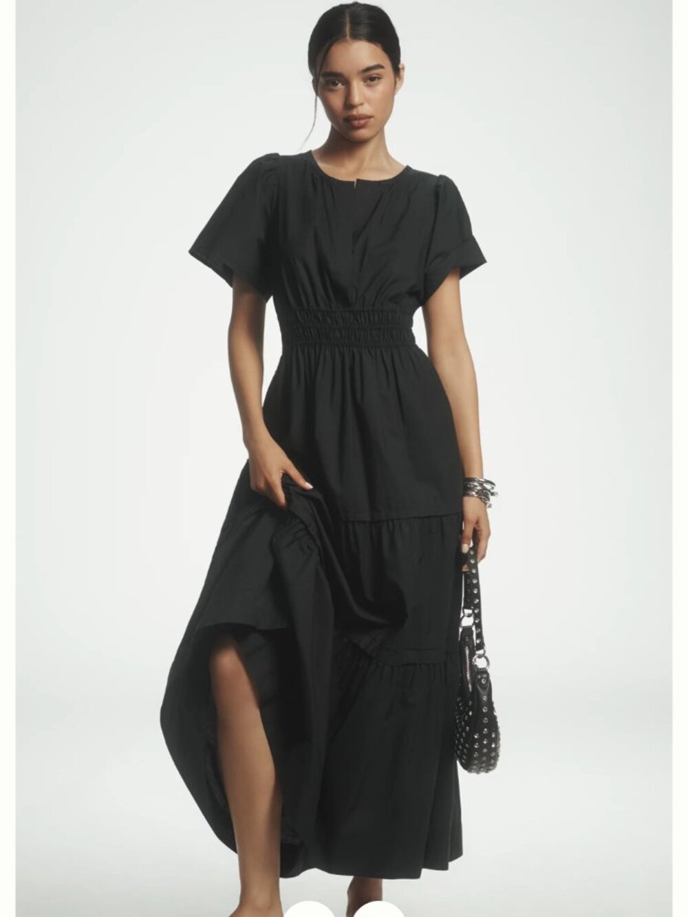 Anthropologie The Somerset Maxi Dress Black NWT Size Medium Petite